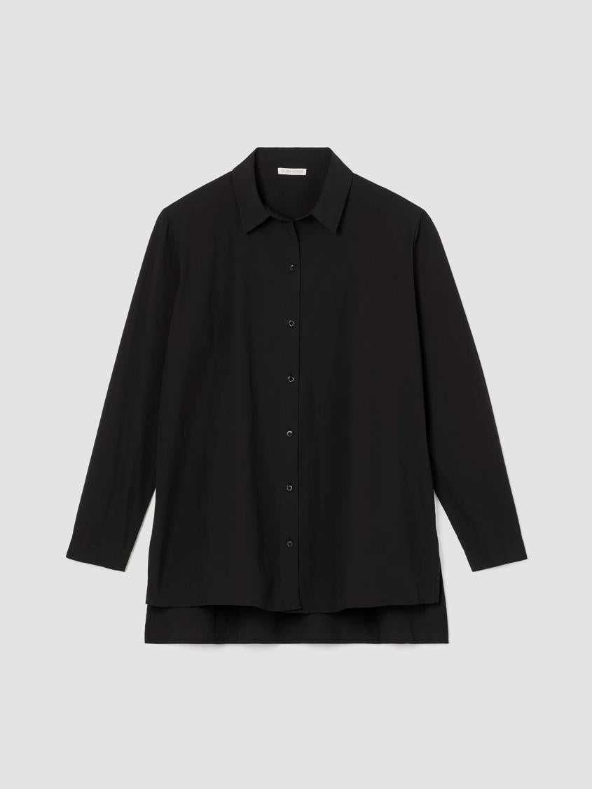 Eileen Fisher Tops &amp; Tees | Washed Organic Cotton Poplin Shirt Black - Women