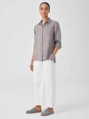 Eileen Fisher Tops &amp; Tees | Washed Organic Linen Délavé Classic Collar Shirt Stone - Women