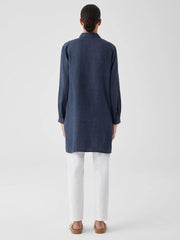 Eileen Fisher Tops &amp; Tees | Washed Organic Linen Délavé Long Shirt Dusk - Women