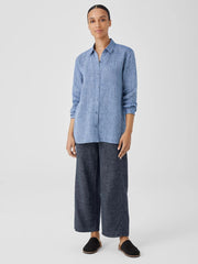 Eileen Fisher Tops &amp; Tees | Yarn-Dyed Handkerchief Organic Linen Shirt Chambray - Women