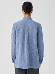Eileen Fisher Tops &amp; Tees | Yarn-Dyed Handkerchief Organic Linen Shirt Chambray - Women